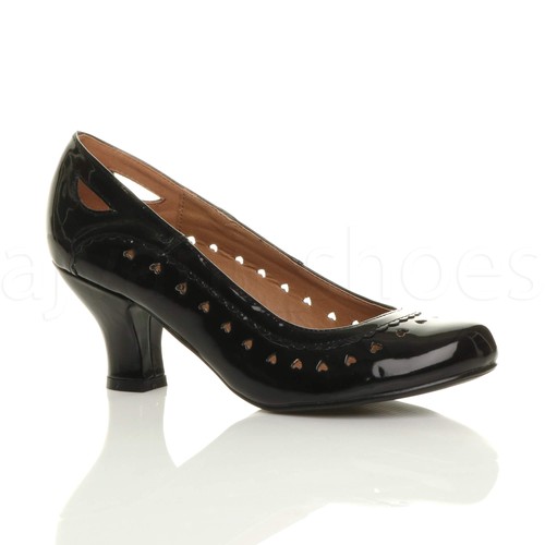 Womens ladies mid high heel - high,