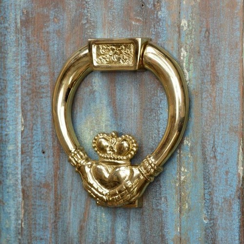 Polished brass claddagh door - polished,