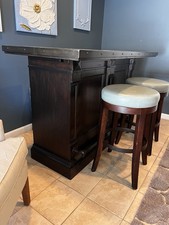 Dark Brown Wood Bar Cabinet