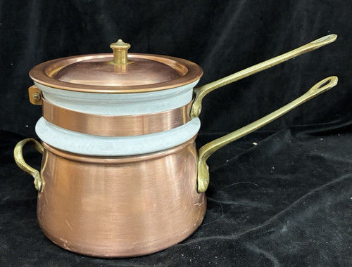 Vintage copper pan bain marie - vintage,