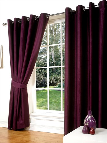 Aubergine purple faux silk - aubergine,