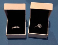 2 x - Pandora - Silver - Diamante Rings- Halo & Infinity/Eternity Rings- Size 58