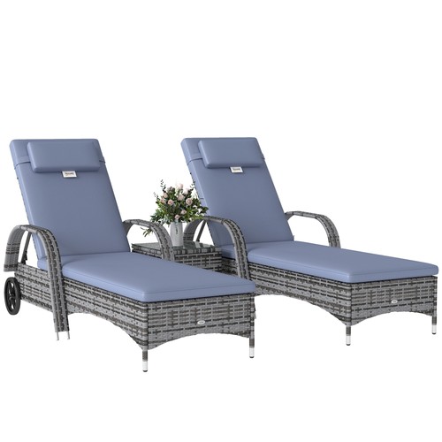 Outsunny pcs rattan lounger - outsunny,