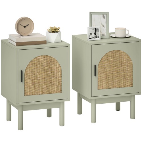 Homcom rattan bedside tables - bedside,