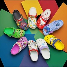 NEW Crocs&Lilo&Stitch Cartoon Anime Comfortable Fun For Child Summer Beach Shoes