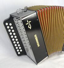 Diatonic Accordion Hohner 2915 BLACK De Luxe Sol/Do (G/C) with Straps