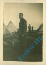 Royal Engineers man at Camp In Upavon Wiltshire Bell Tents 