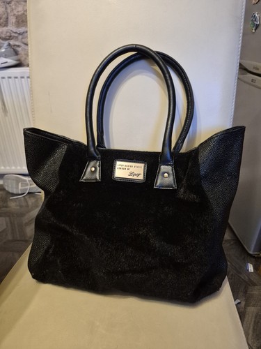 Lipsy black faux fur handbag - lipsy,
