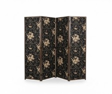 Vintage 4-Panel Floral Folding Room Divider / Privacy Screen