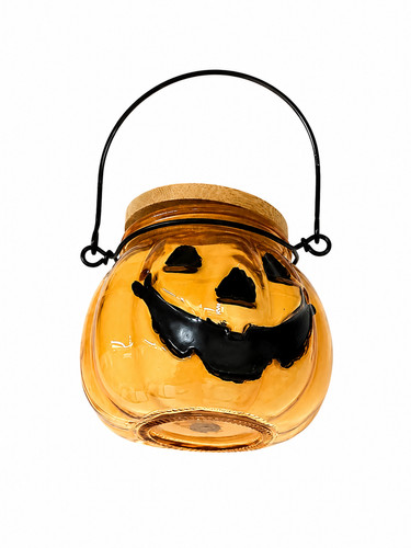 Halloween pumpkin glass - pumpkin, candle