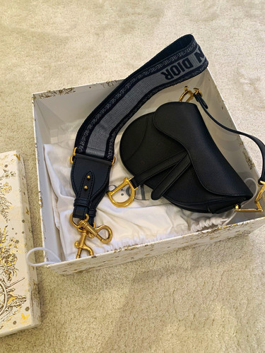 Dior saddle black leather - dior,