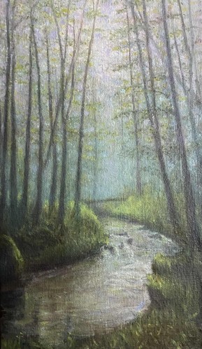 Landscape oil painting - oil, on