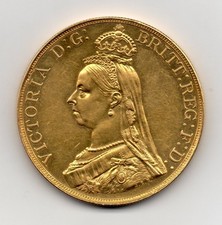 1887 Gold Five Pounds, Victoria Jubilee head