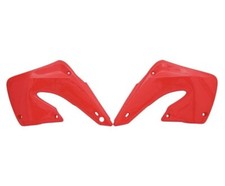 POLISPORT RADIATOR RAD SCOOPS SHROUDS PAIR SET RED HONDA CR 125/250 2000-01