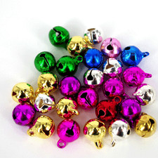 Jingle bells mixed colours 10mm pack of 50 bells