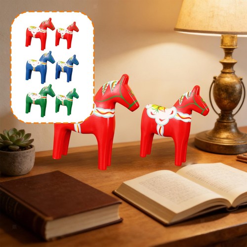 Set wooden horse statues - set,