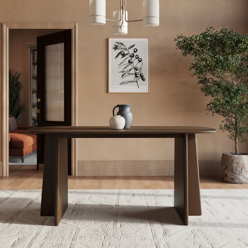 Walnut dining table - table, seats