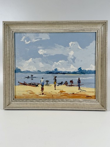 Vintage african beach scene - african,