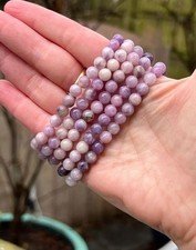 Lepidolite Crystal Beaded Bracelet 6mm Transition /Sleep Aid / Healer AAA+