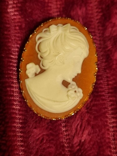 Pretty faux cameo - pretty, brooch