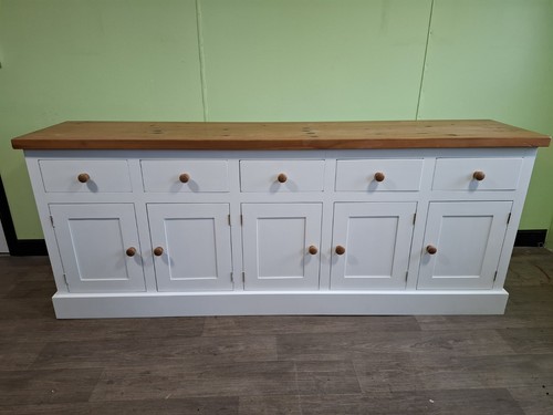 Long pine painted sideboard - pine,