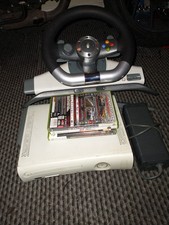 Microsoft Xbox 360 Console With 3x Games steering wheel 60gb hard drive 