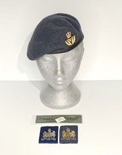 RAF Warrant Officer Beret, Subdued Chest Badge & Rank Slides. Various Sizes.