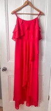 Lipsy London Cold Shoulder dip hem pink dress size 16