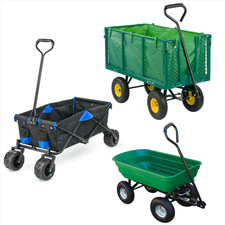 HEAVY DUTY OUTDOOR GARDEN TRAILER LARGE TIPPER CART TROLLEY TRUCK WHEELBARROW