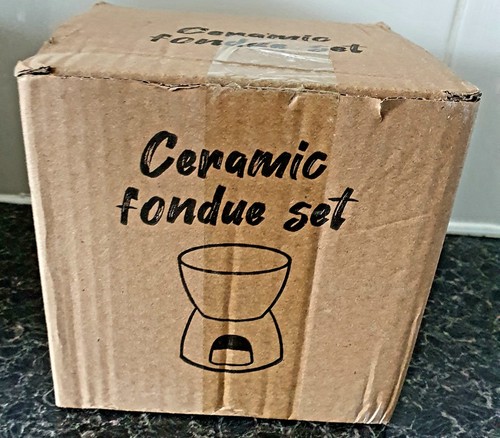 Cermic fondue set only opened - fondue,