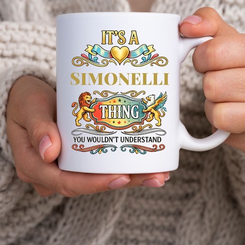 Simonelli family name - family, mug