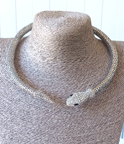 Snake collar necklace - necklace, silver