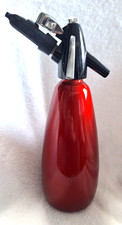Vintage Metallic Red Sparklets Boc Soda Syphon & Bulb Injector Unit c1968