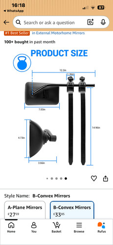 Convex caravan towing mirror - caravan,