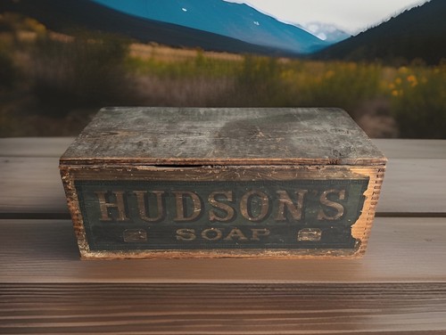 Antique hudson soap wooden - antique,