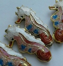 8 Seahorse Cloisonne Beads