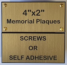 Engraved 4x2" Memorial Plaque