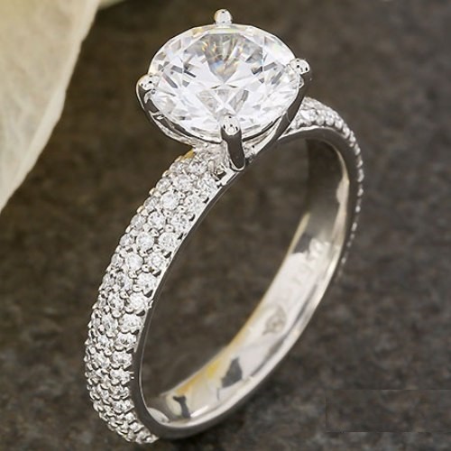 2ct round simulated diamond - round,