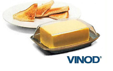 Stainless Steel Mirror Polished Butter Dish with High Grade Lid & Tray by Vinod