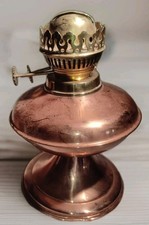 Table Lamp Cooper & Brass Duplex Oil Paraffin Vintage H.22cm