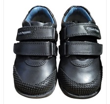 Boys Black Leather Hush Puppies Wind Shoes UK Infant Size 5