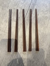 Set Of 5 Pair Wooden Chopsticks - Brown Colour - 25 cm Long