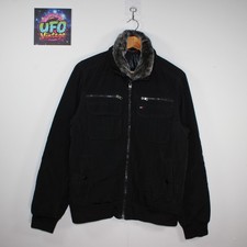 Tommy Hilfiger Bomber Jacket with Faux Fur Collar Mens Small Satin Bodywarmer