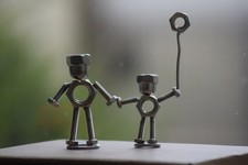 Charming Metal Sculpture Of