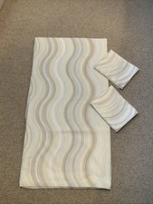 Vintage M&S cotton  Double Duvet Set Pale Duck Egg blue  Beige Geometric Wavy 