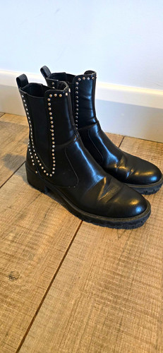Zara womens black leather - black,