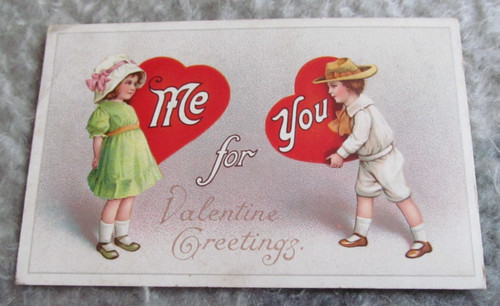 Antique valentine postcard - antique,