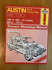 Haynes Workshop Car Repair Manual Austin MG Vanden Plas Metro 1980 1987  Petrol