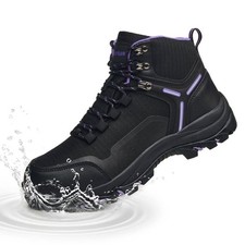 Waterproof Women's Hiking Boots with Wide Toe Box Lightweight Non-Slip Grip A...