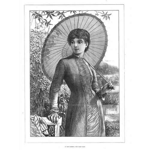 Victorian lady with parasol - with,